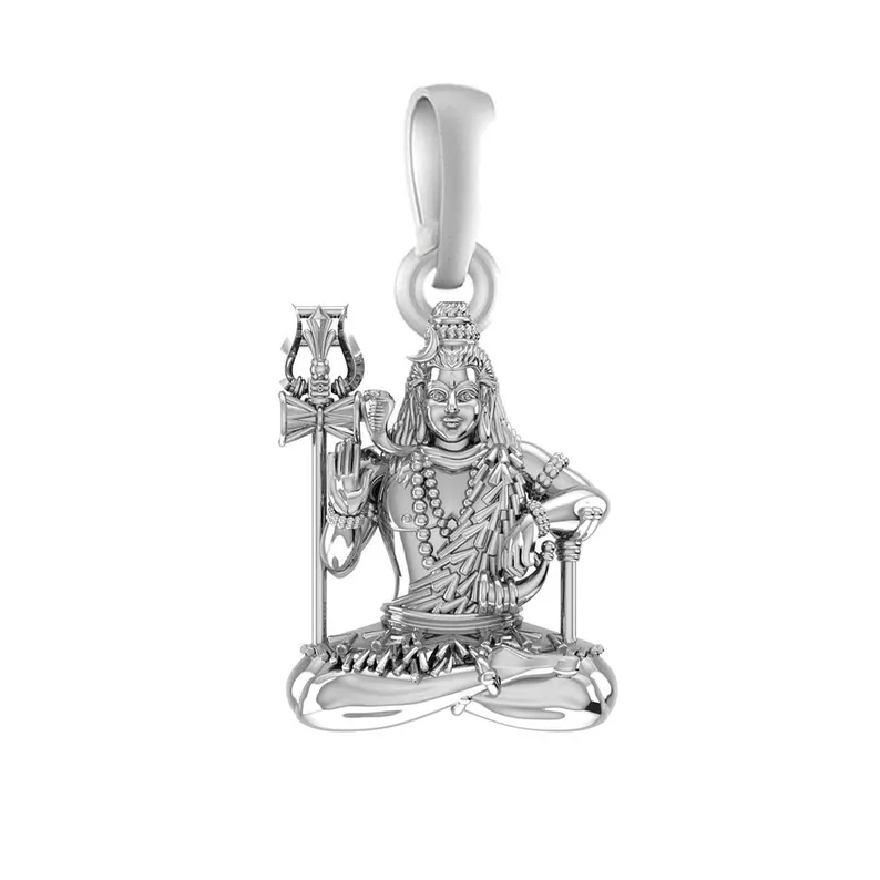 92.5% Pure Sterling Silver God Shiva Pendant (Big Size) for Men & Women