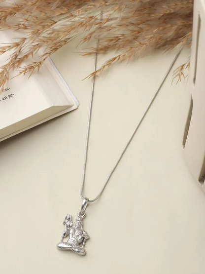 92.5% Pure Sterling Silver God Shiva Pendant (Big Size) for Men & Women