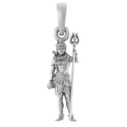 Mahadev Adorned Trishul & Shiv Pendant (92.5% purity) Shiva Pendant for Men & Women Pure Silver Locket