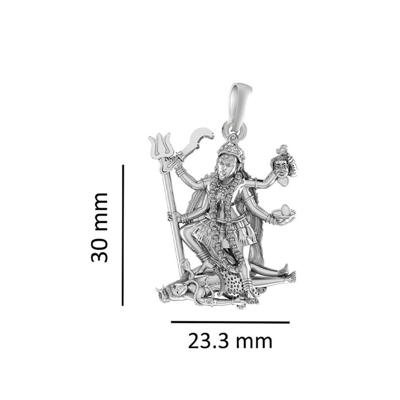 92.5% Pure Sterling Silver Goddess kali maa (Big Size) Pendant for Men & Women