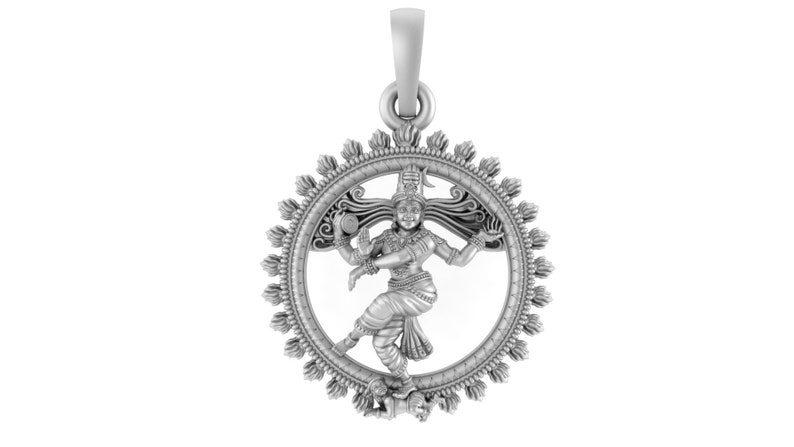 Sterling Silver (92.5% purity) Natraj Pendant for Men & Women Pure Silver Locket