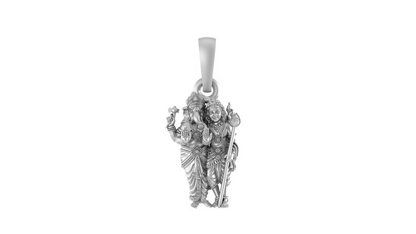 92.5% Pure Sterling Silver God Ganesh kartikeya (Big Size) Brother Pendant for Men & Women