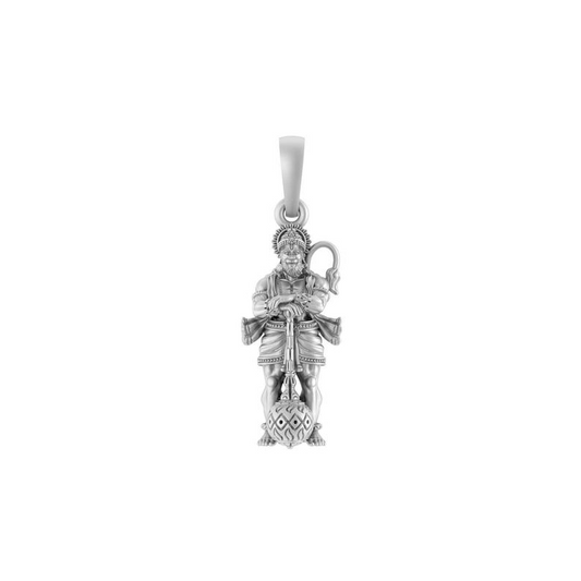 Hanuman Standing Pendant Protect, Empower, Inspire (92.5% purity) God Hanuman (Big Size) Pendant for Men Pure Silver Lord Bajrang Bali (Big Size) Locket for Good Health & Wealth - 1150