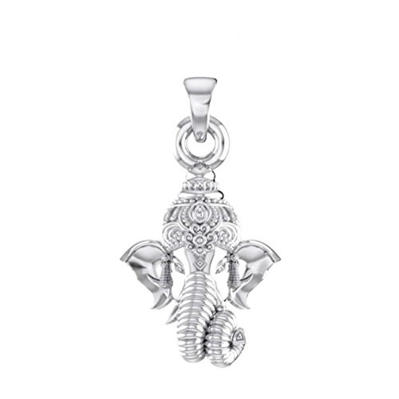 92.5% Pure Sterling Silver God Ganesh Ganpati Face Pendant Locket For Kids and woman