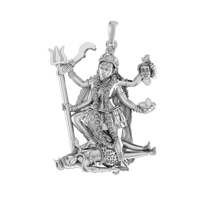 92.5% Pure Sterling Silver Goddess kali maa (Big Size) Pendant for Men & Women