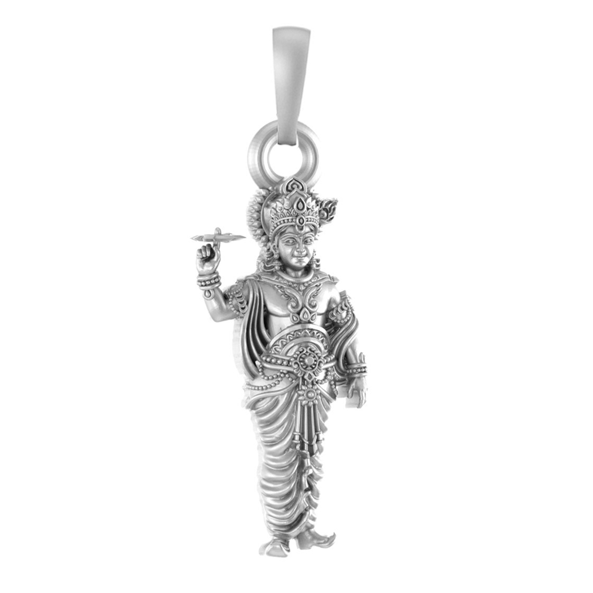 Vasabi 92.5 Sterling Silver Lord Krishna Pendant | Pure Silver God Krishna Locket for Men & Women | Good Health & Wealth