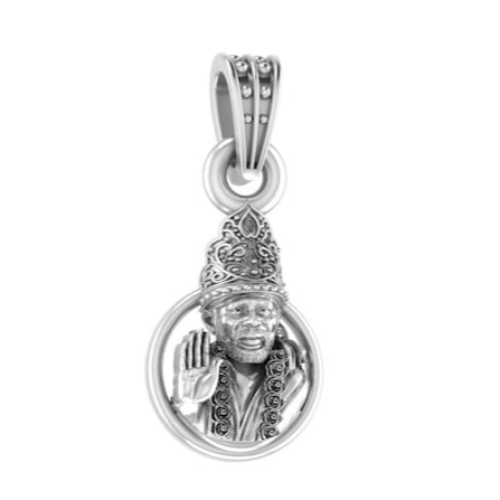 Sacred Sai Baba Blessings: Pendant for Peace & Prosperity (92.5% Purity) Sai Baba Pendant Locket for Men & Women Pure Silver Locket